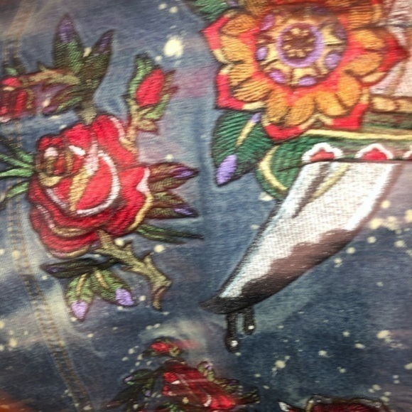 Mens blue jean Sherpa jacket‎ DEATH ABOVE DISHONOR 3XL - Picture 5 of 13